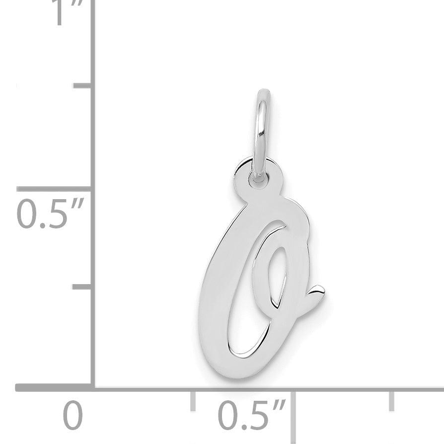 14K Weißgold 14K Weißgold Klein Schreibschrift Buchstabe O Initiale Charm