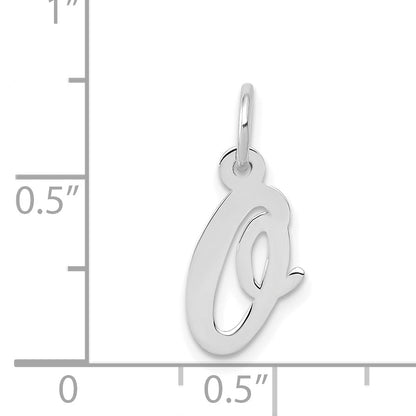 14K Weißgold 14K Weißgold Klein Schreibschrift Buchstabe O Initiale Charm