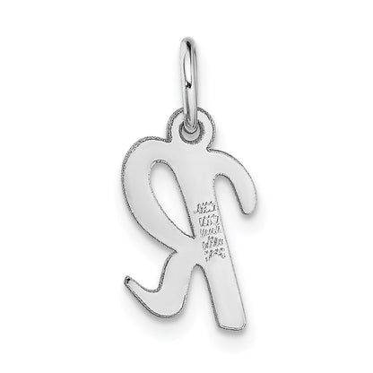14K Weißgold 14K Weißgold Klein Schreibschrift Buchstabe R Initiale Charm