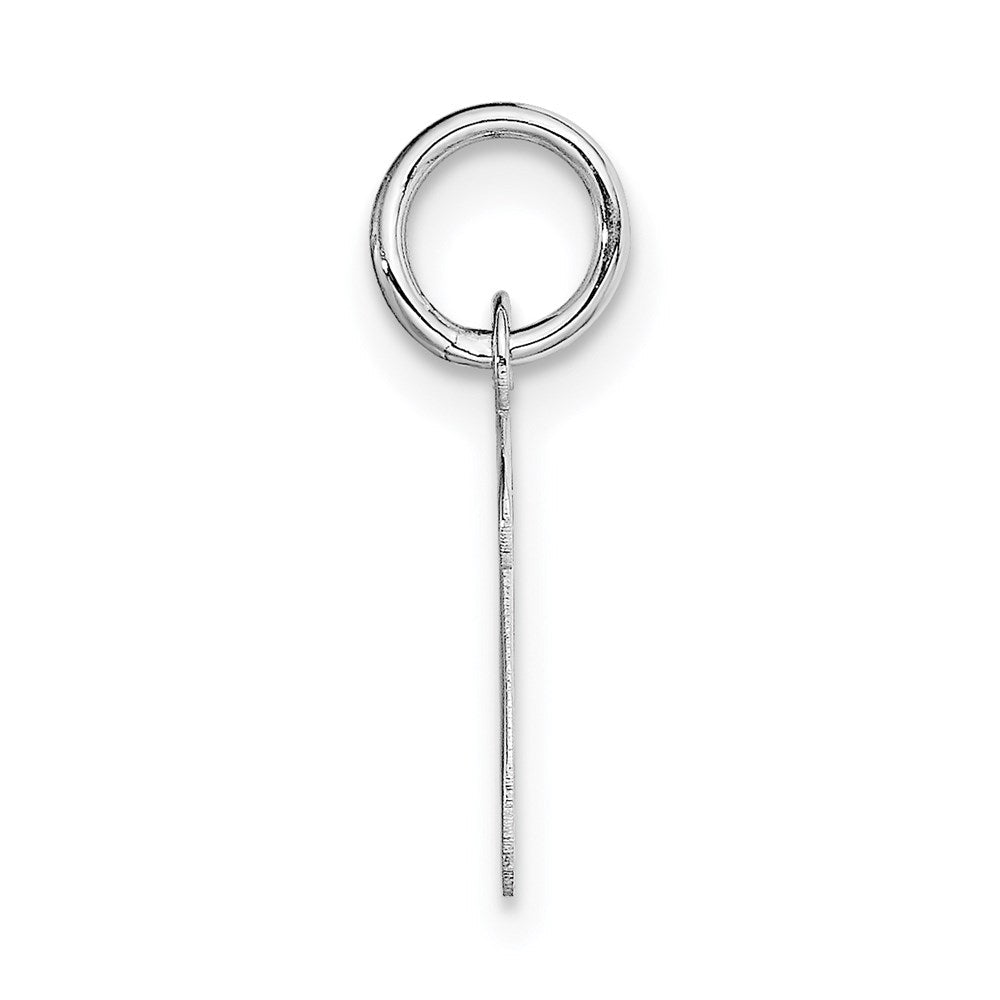 14K Weißgold 14K Weißgold Klein Schreibschrift Buchstabe V Initiale Charm