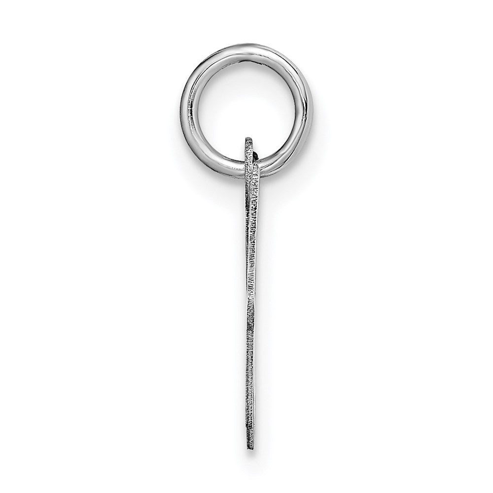 14K Weißgold 14K Weißgold Klein Schreibschrift Buchstabe W Initiale Charm