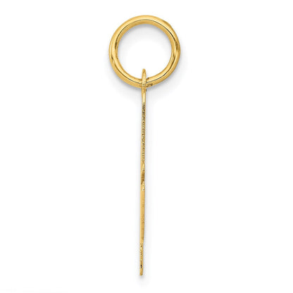 14K Gelbgold 14K Mittel Schreibschrift Buchstabe A Initiale Charm