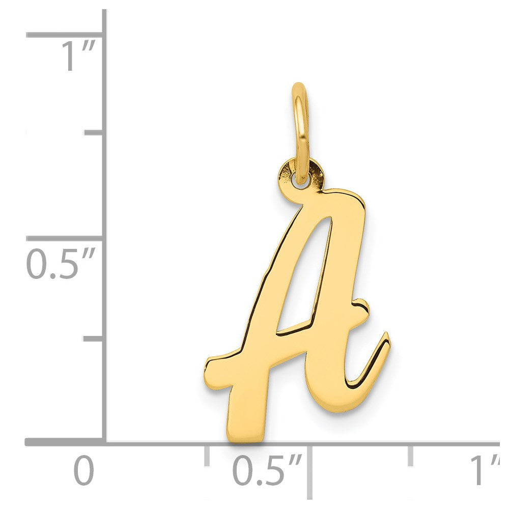 14K Gelbgold 14K Mittel Schreibschrift Buchstabe A Initiale Charm