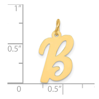 14K Gelbgold 14K Mittel Schreibschrift Buchstabe B Initiale Charm