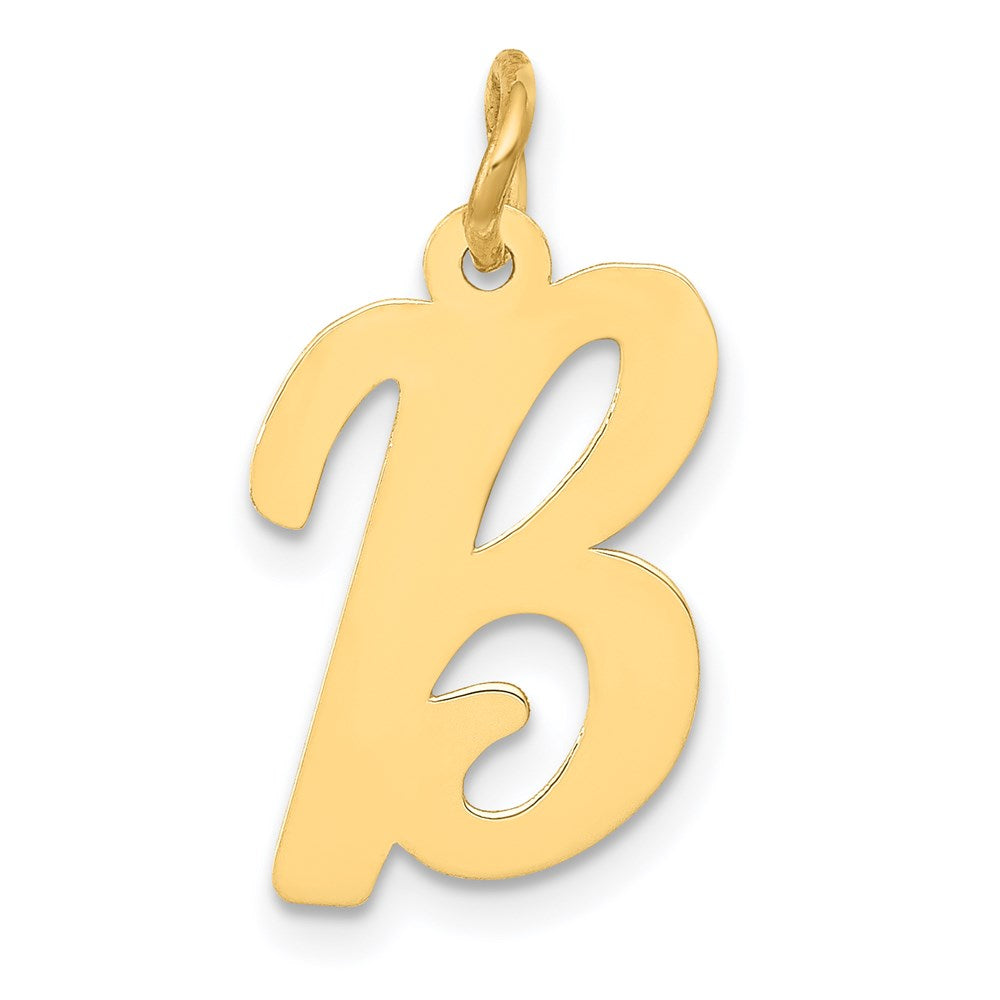 14K Gelbgold 14K Mittel Schreibschrift Buchstabe B Initiale Charm