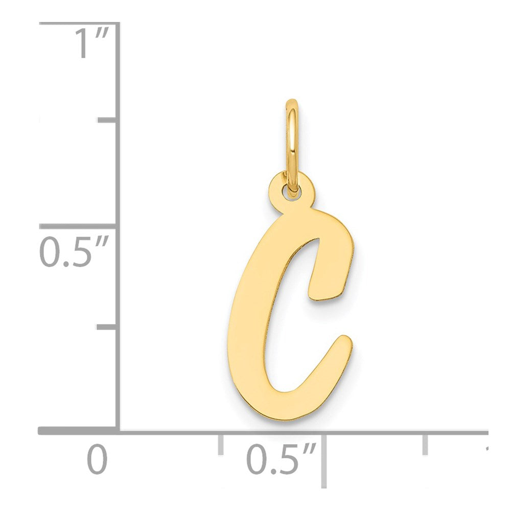 14K Gelbgold 14K Mittel Schreibschrift Buchstabe C Initiale Charm