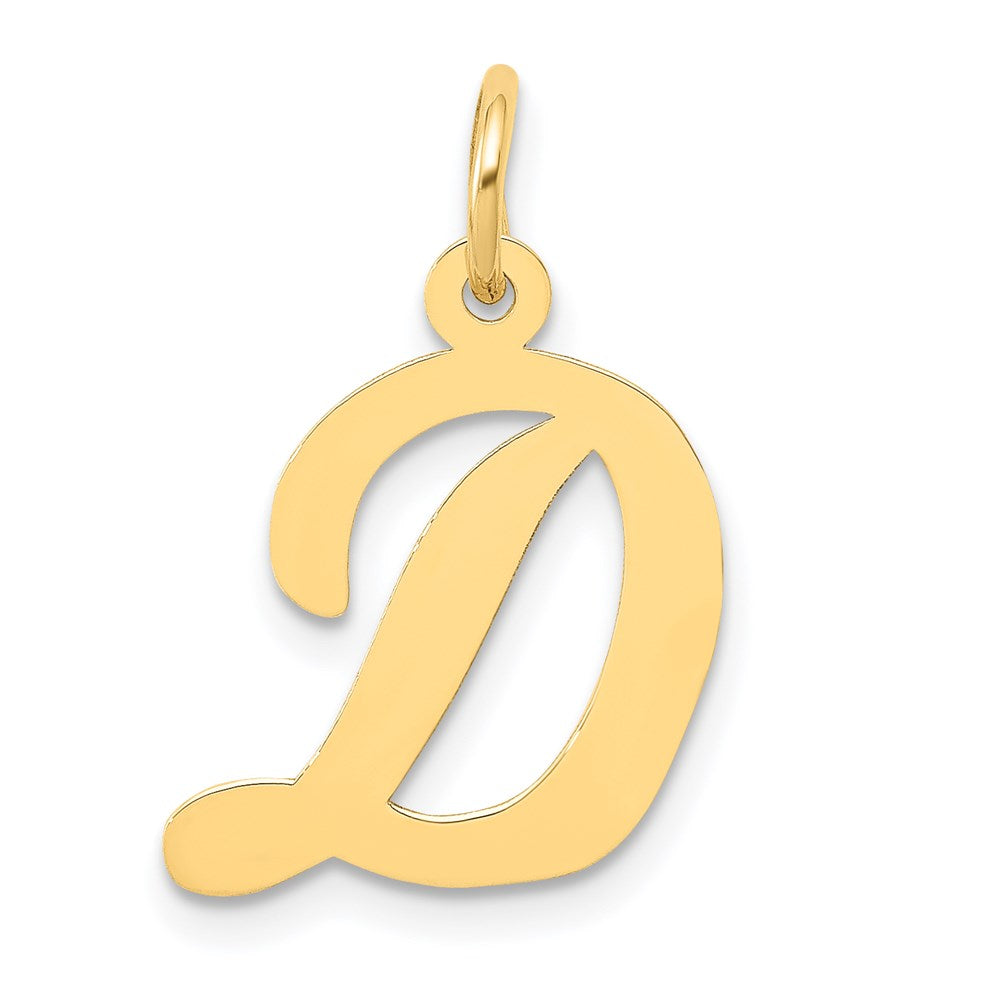 14K Gelbgold 14K Mittel Schreibschrift Buchstabe D Initiale Charm