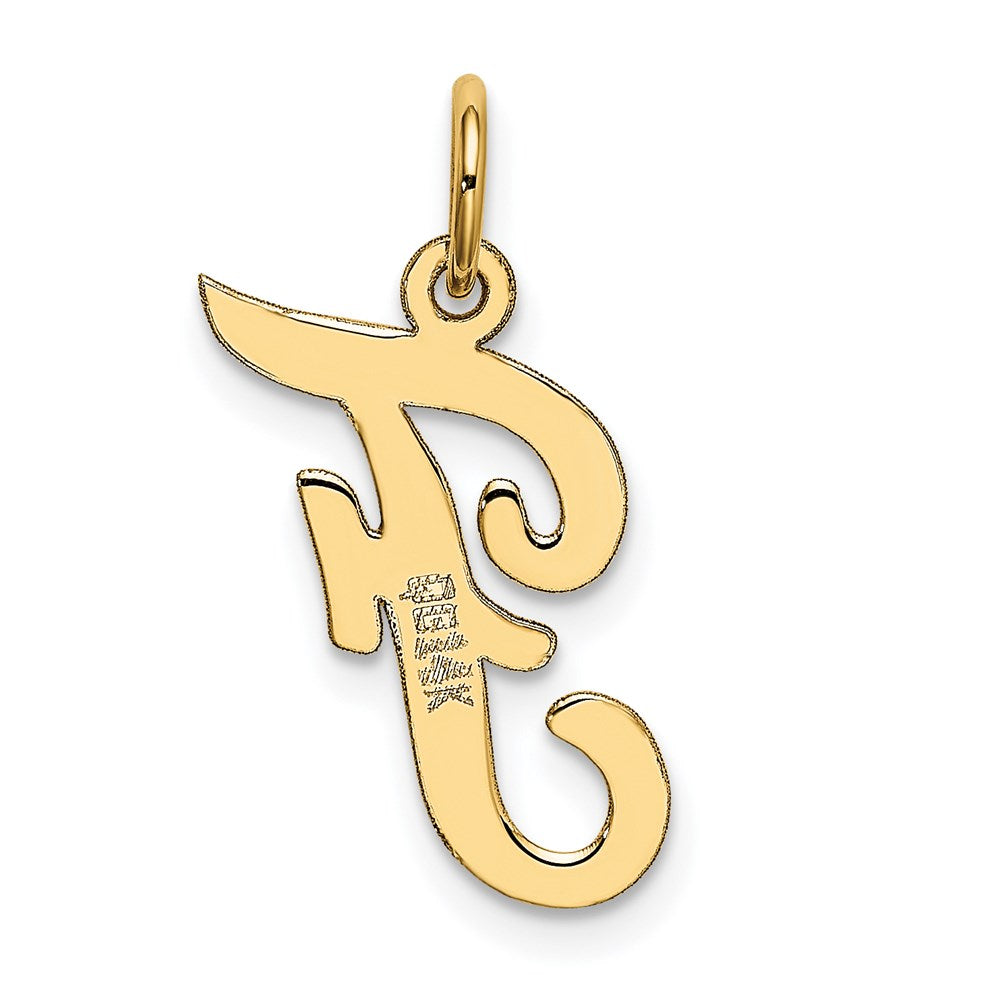 14K Gelbgold 14K Mittel Schreibschrift Buchstabe F Initiale Charm