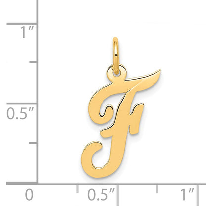 14K Gelbgold 14K Mittel Schreibschrift Buchstabe F Initiale Charm