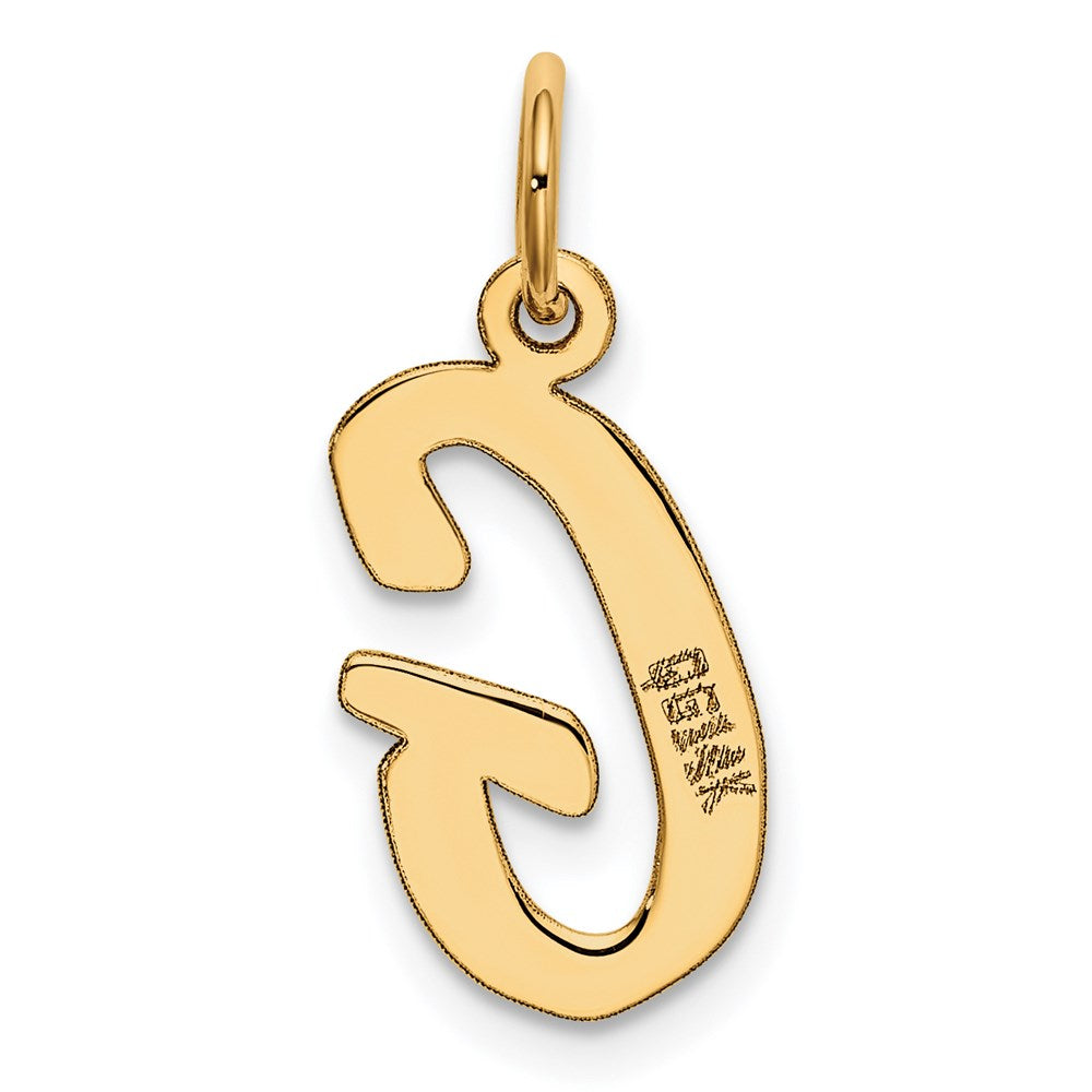 14K Gelbgold 14K Mittel Schreibschrift Buchstabe G Initiale Charm