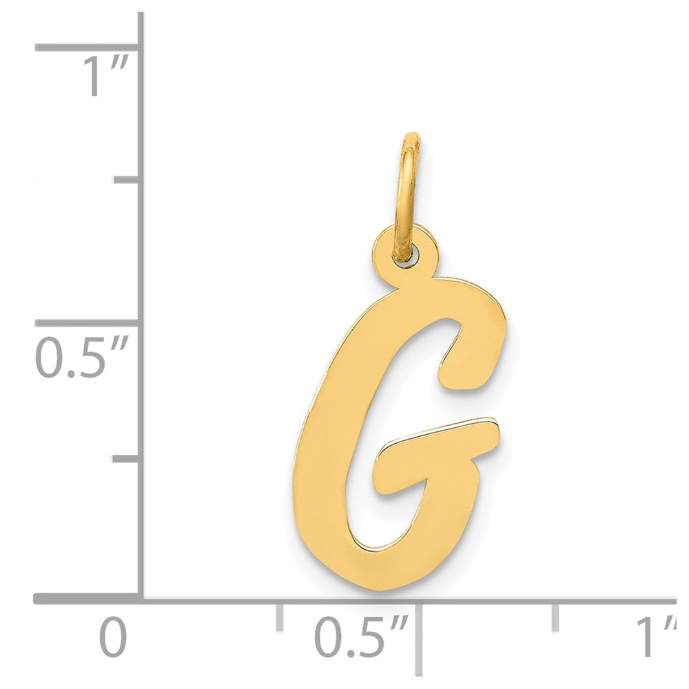 14K Gelbgold 14K Mittel Schreibschrift Buchstabe G Initiale Charm