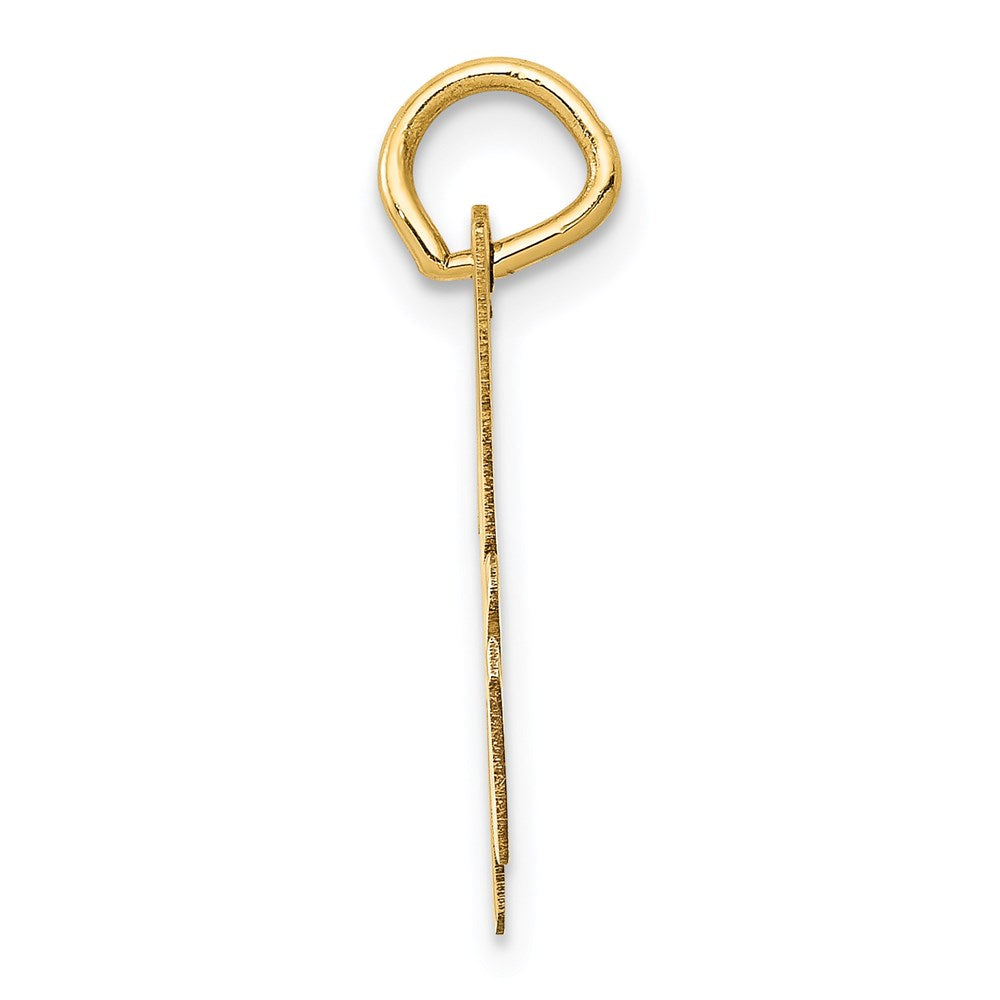 14K Gelbgold 14K Mittel Schreibschrift Buchstabe H Initiale Charm