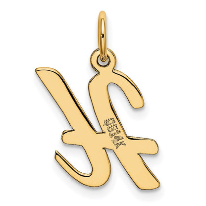 14K Gelbgold 14K Mittel Schreibschrift Buchstabe H Initiale Charm