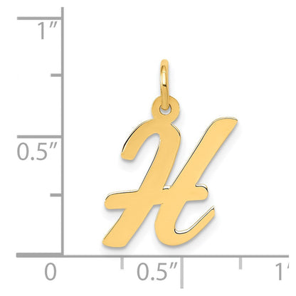 14K Gelbgold 14K Mittel Schreibschrift Buchstabe H Initiale Charm