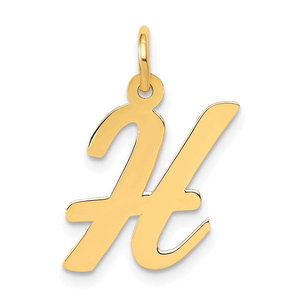 14K Gelbgold 14K Mittel Schreibschrift Buchstabe H Initiale Charm