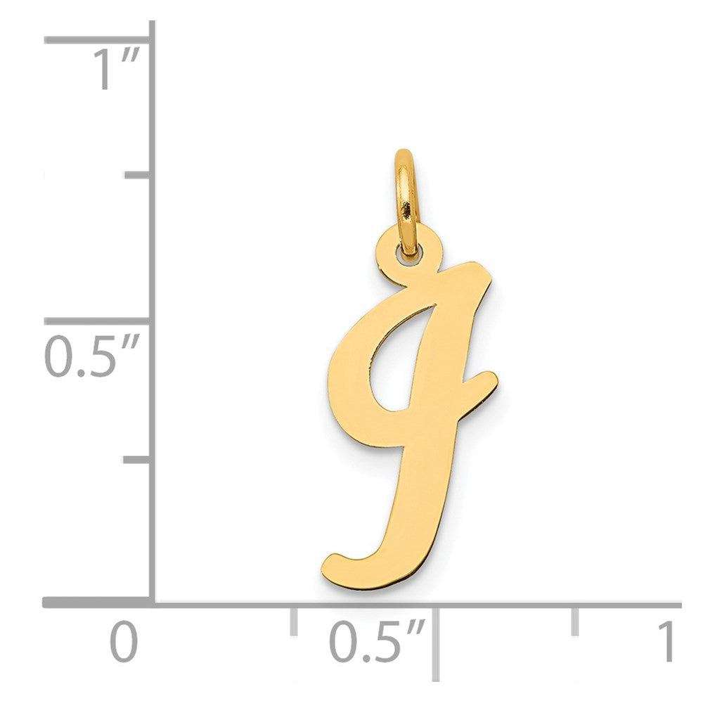 14K Gelbgold 14K Mittel Schreibschrift Buchstabe I Initiale Charm