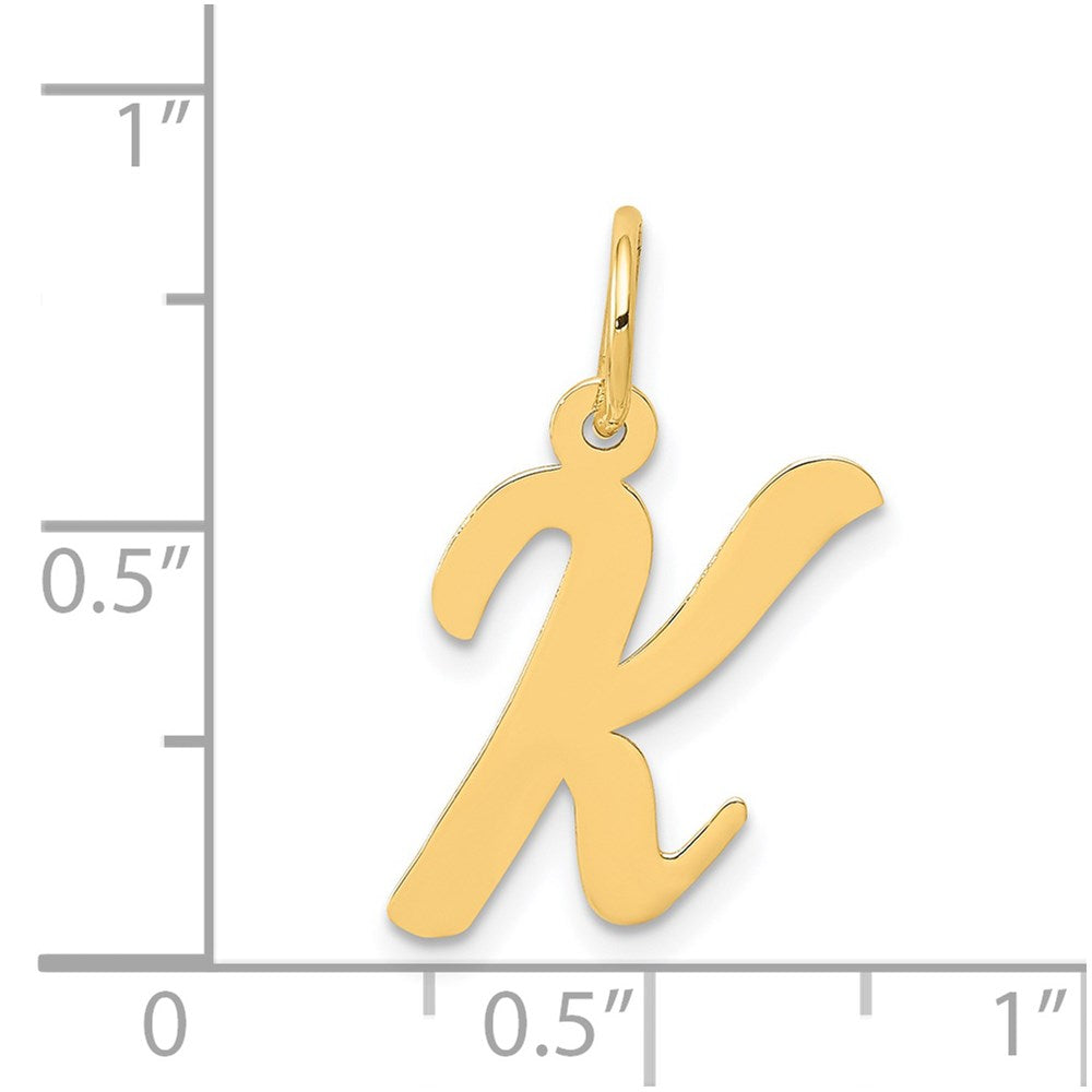14K Gelbgold 14K Mittel Schreibschrift Buchstabe K Initiale Charm