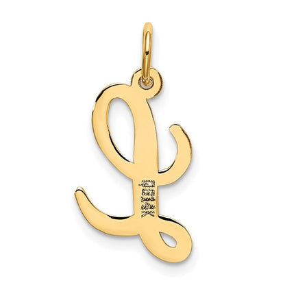 14K Gelbgold 14K Mittel Schreibschrift Buchstabe L Initiale Charm