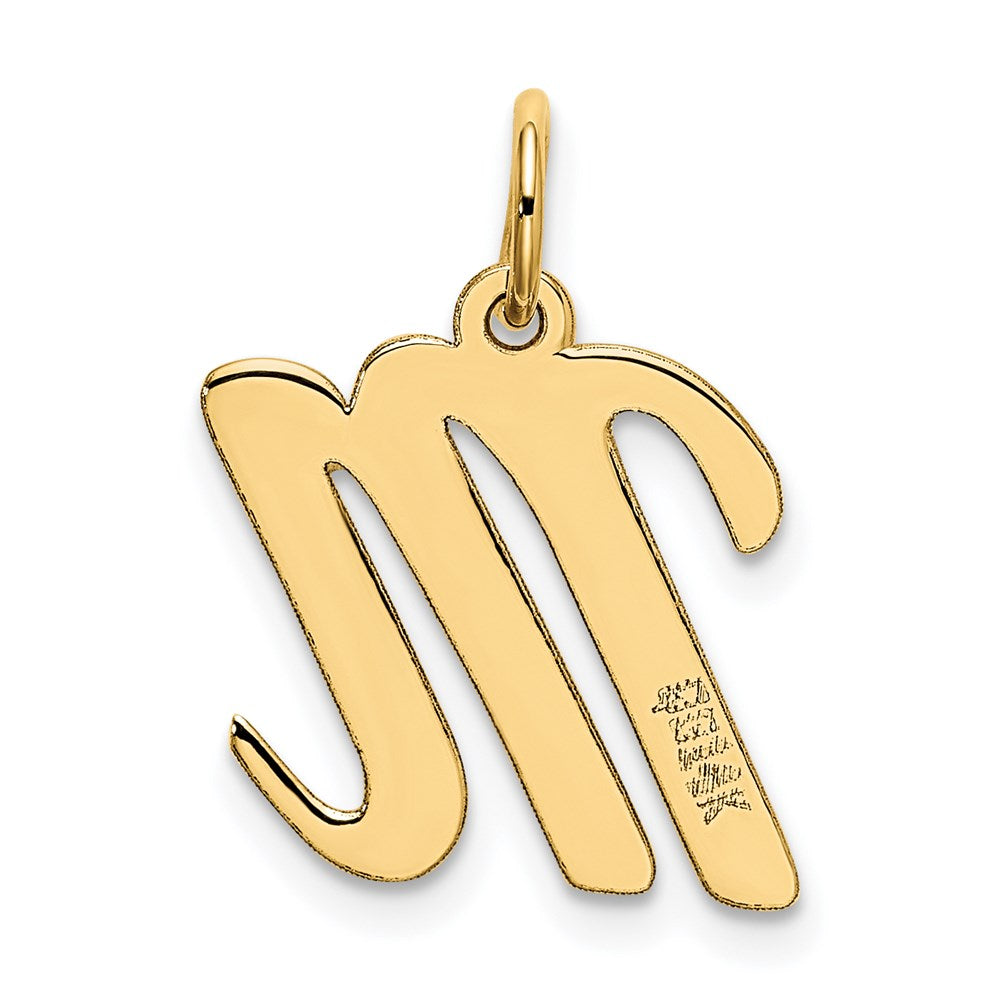 14K Gelbgold 14K Mittel Schreibschrift Buchstabe M Initiale Charm
