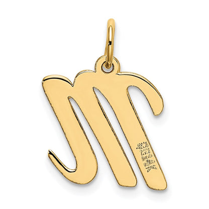 14K Gelbgold 14K Mittel Schreibschrift Buchstabe M Initiale Charm
