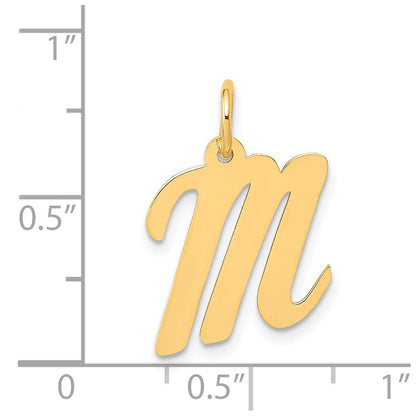 14K Gelbgold 14K Mittel Schreibschrift Buchstabe M Initiale Charm