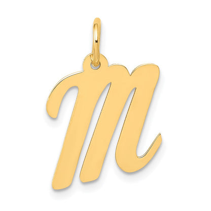 14K Gelbgold 14K Mittel Schreibschrift Buchstabe M Initiale Charm