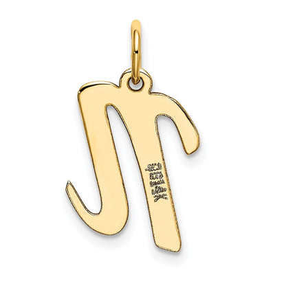 14K Gelbgold 14K Mittel Schreibschrift Buchstabe N Initiale Charm