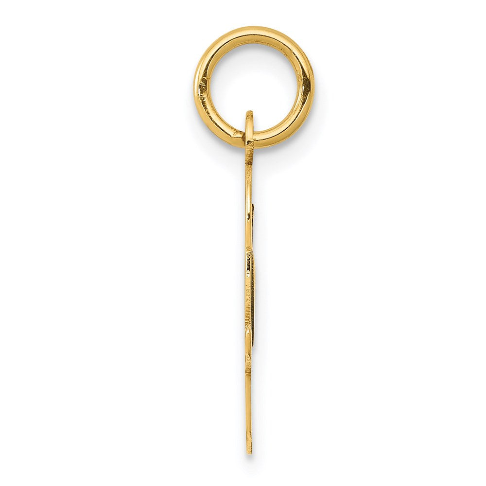 14K Gelbgold 14K Mittel Schreibschrift Buchstabe O Initiale Charm