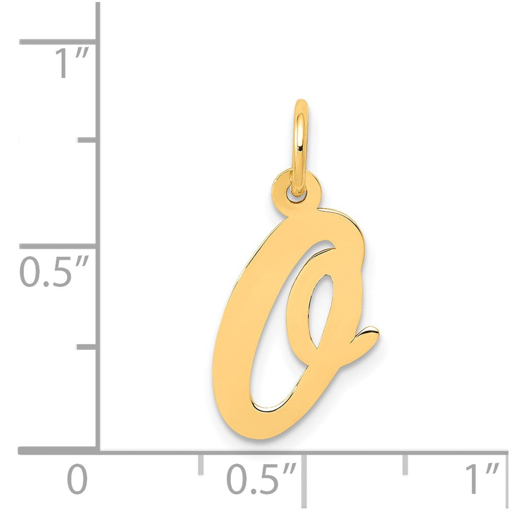 14K Gelbgold 14K Mittel Schreibschrift Buchstabe O Initiale Charm