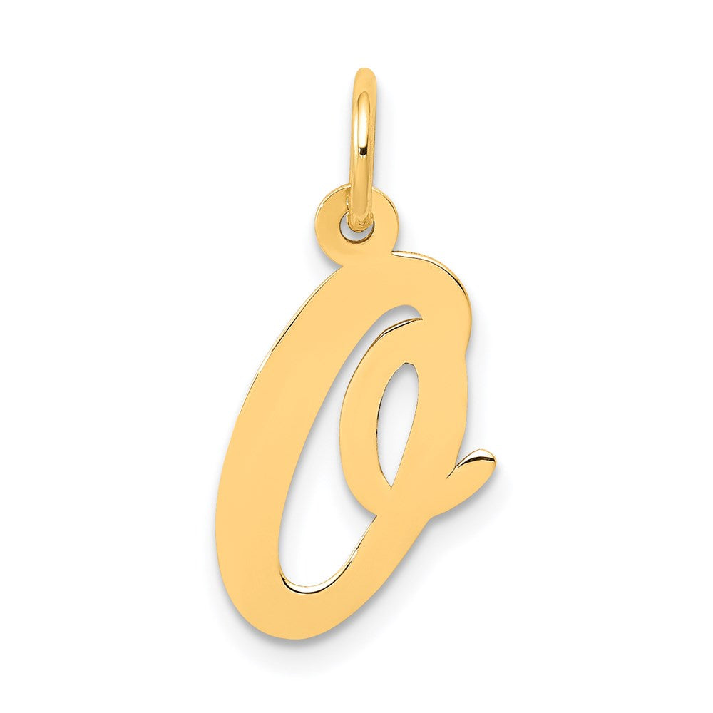 14K Gelbgold 14K Mittel Schreibschrift Buchstabe O Initiale Charm