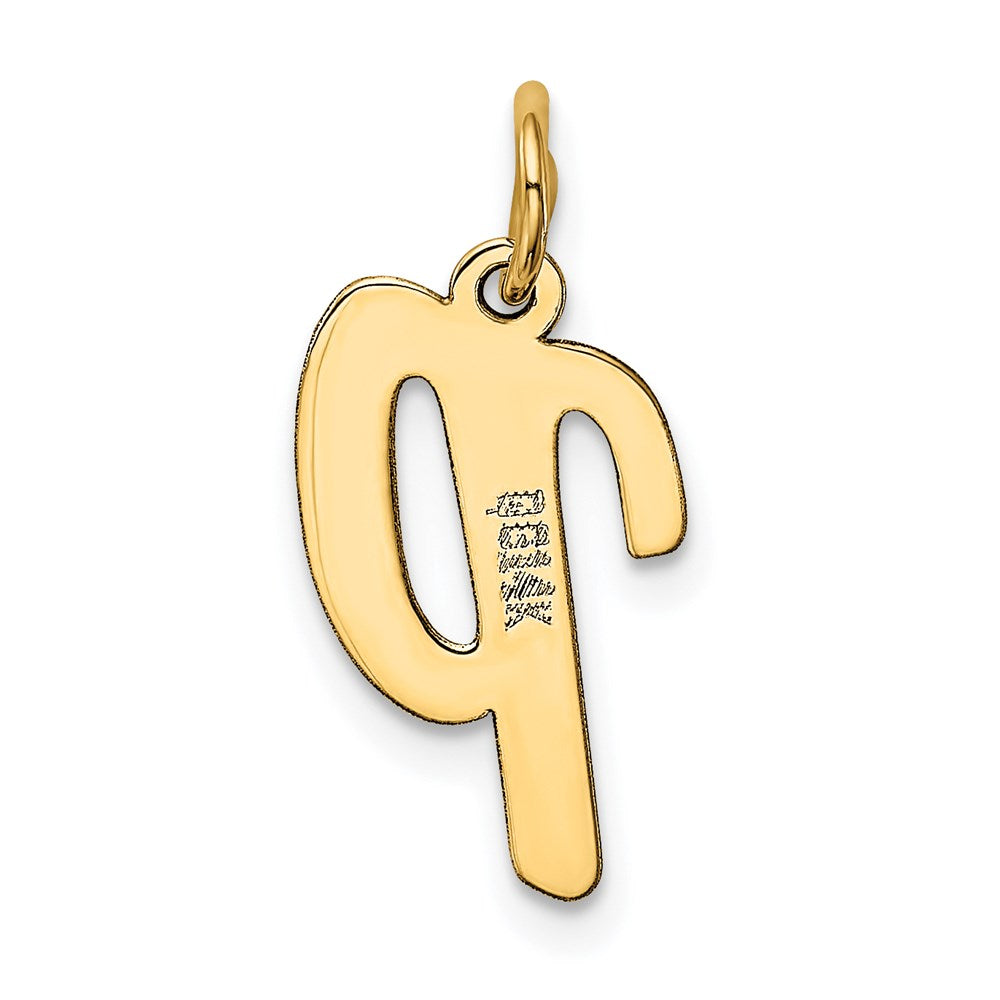 14K Gelbgold 14K Mittel Schreibschrift Buchstabe P Initiale Charm