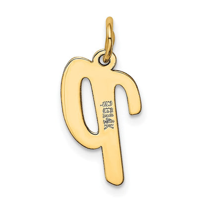 14K Gelbgold 14K Mittel Schreibschrift Buchstabe P Initiale Charm