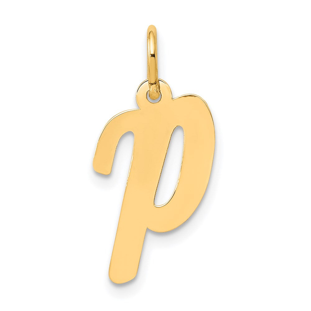 14K Gelbgold 14K Mittel Schreibschrift Buchstabe P Initiale Charm
