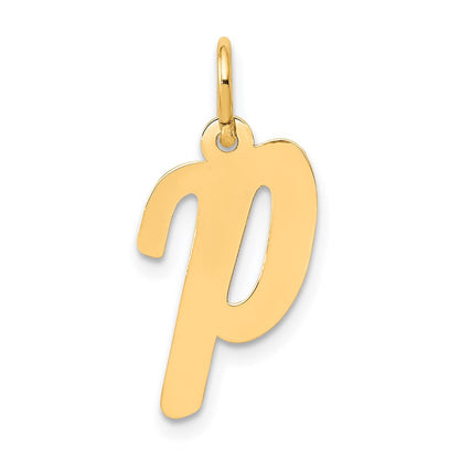 14K Gelbgold 14K Mittel Schreibschrift Buchstabe P Initiale Charm