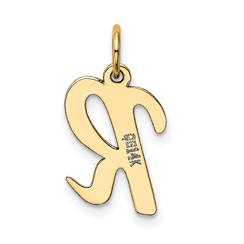 14K Gelbgold 14K Mittel Schreibschrift Buchstabe R Initiale Charm