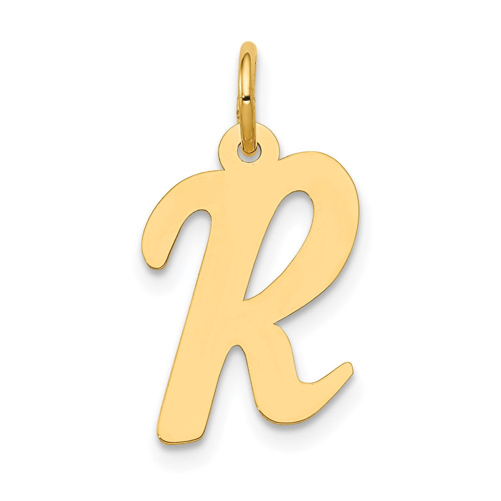 14K Gelbgold 14K Mittel Schreibschrift Buchstabe R Initiale Charm