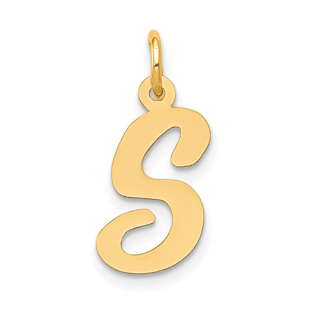 14K Gelbgold 14K Mittel Schreibschrift Buchstabe S Initiale Charm