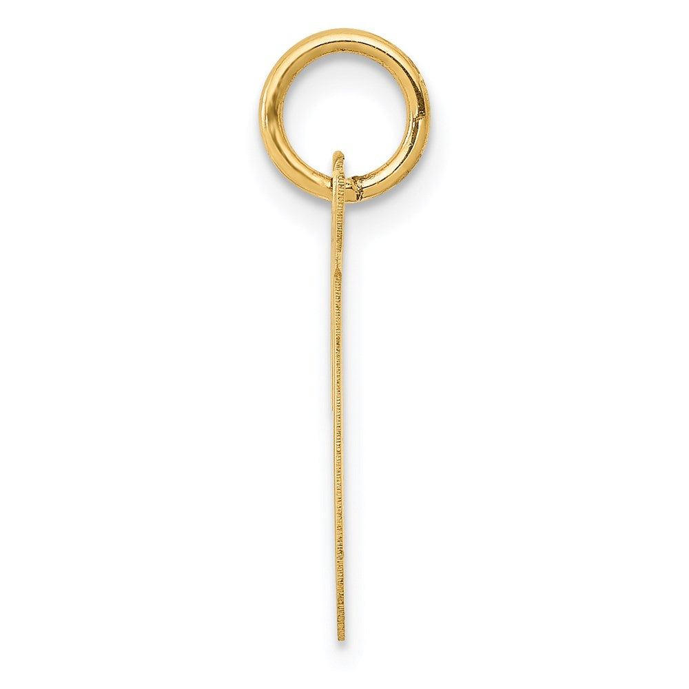 14K Gelbgold 14K Mittel Schreibschrift Buchstabe T Initiale Charm