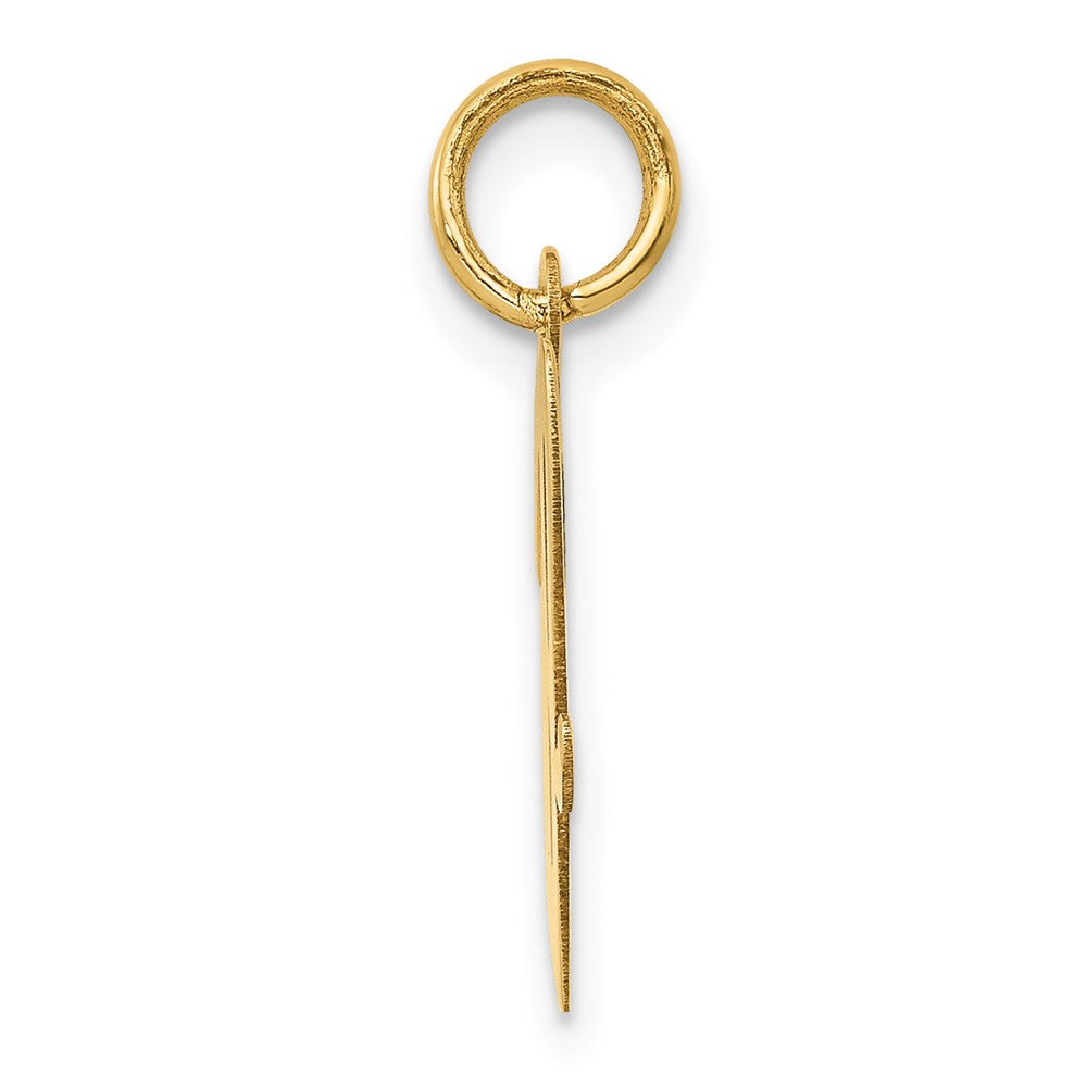 14K Gelbgold 14K Mittel Schreibschrift Buchstabe V Initiale Charm