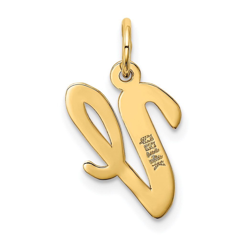 14K Gelbgold 14K Mittel Schreibschrift Buchstabe V Initiale Charm