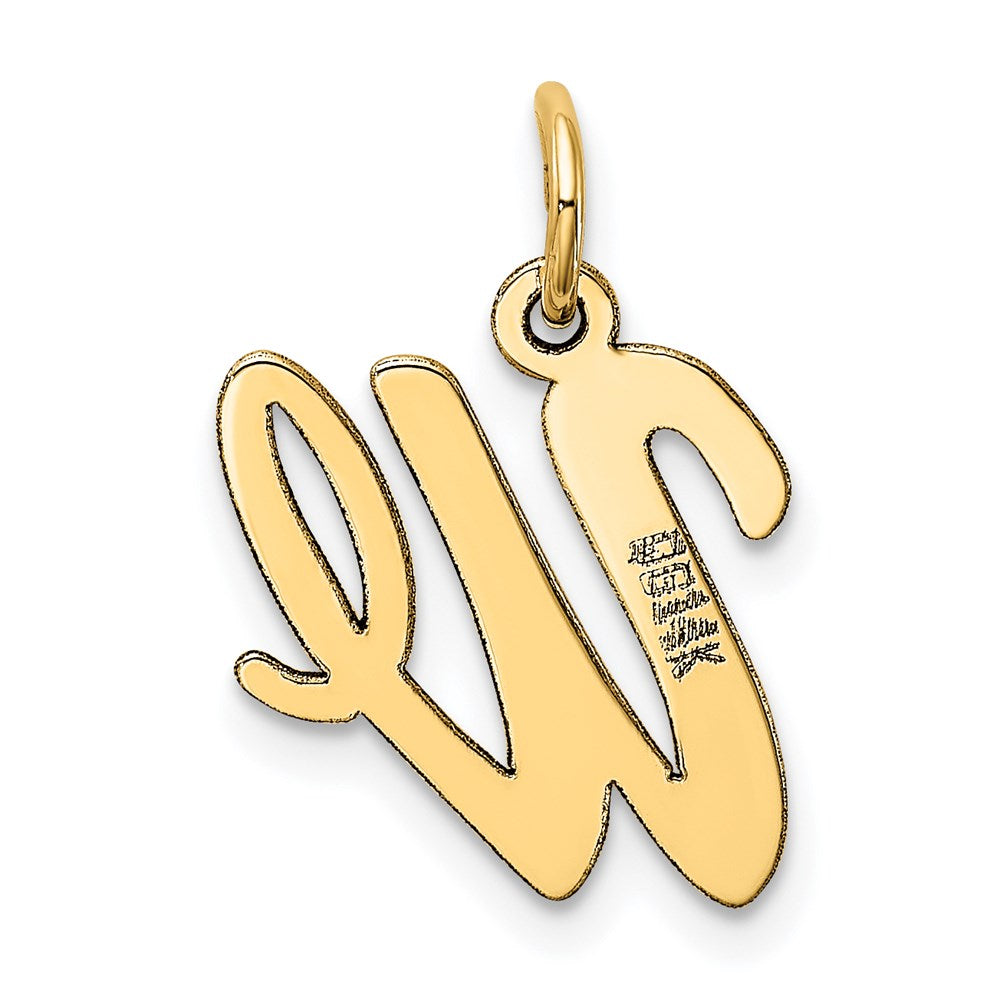 14K Gelbgold Mittel Schreibschrift Buchstabe W Initiale Charm