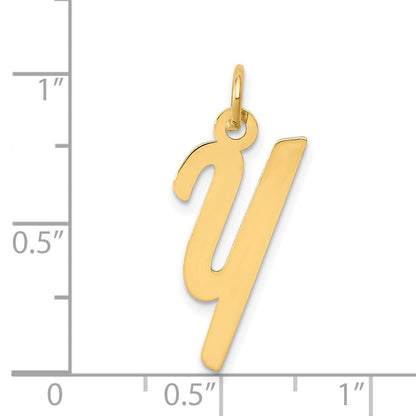 14K Gelbgold 14K Mittel Schreibschrift Buchstabe Y Initiale Charm