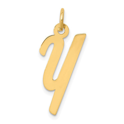 14K Gelbgold 14K Mittel Schreibschrift Buchstabe Y Initiale Charm
