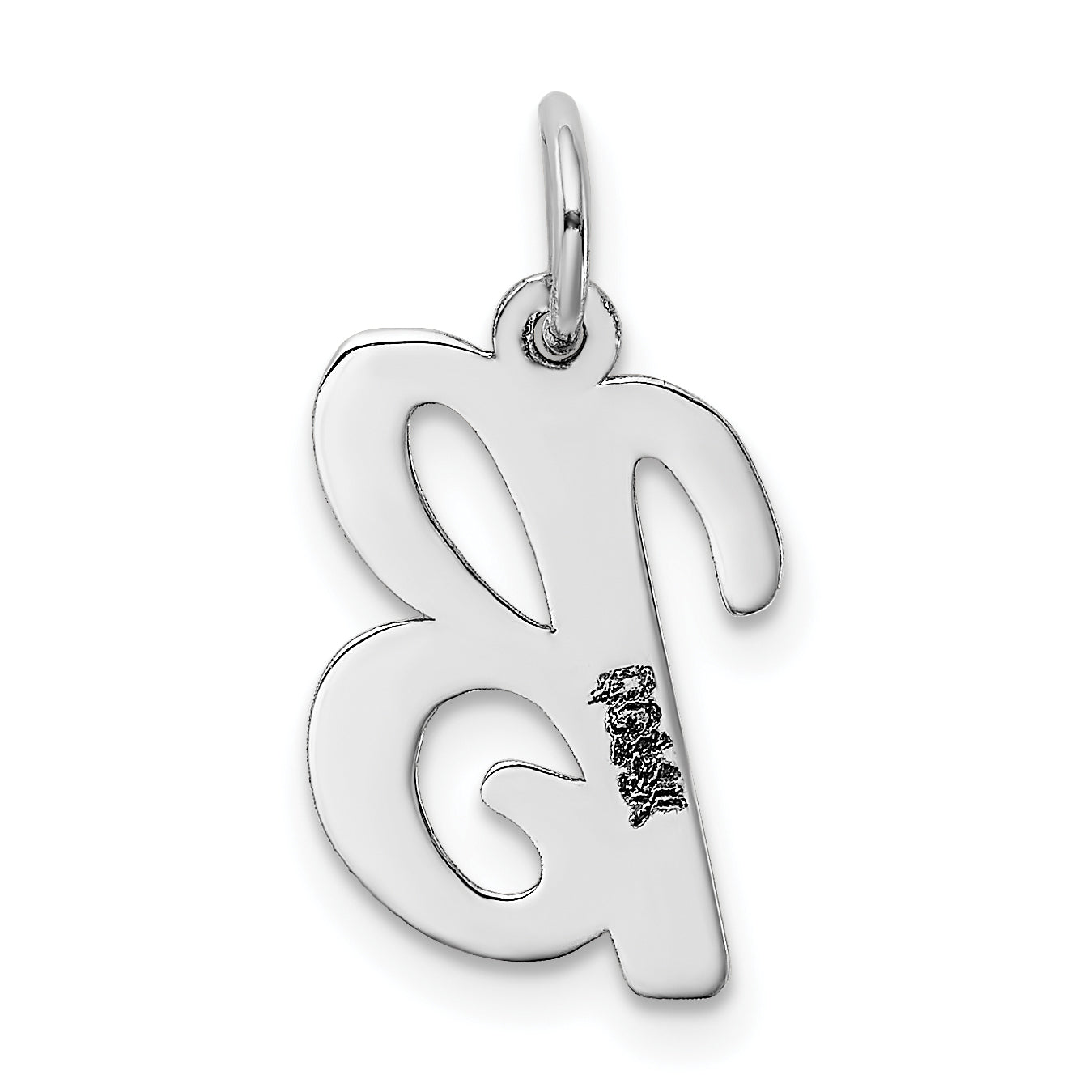 14K Weißgold 14K Weißgold Mittel Schreibschrift Buchstabe B Initiale Charm