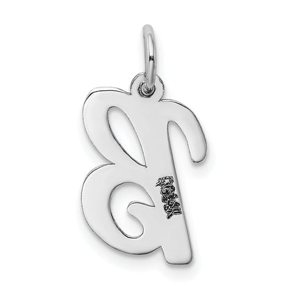 14K Weißgold 14K Weißgold Mittel Schreibschrift Buchstabe B Initiale Charm