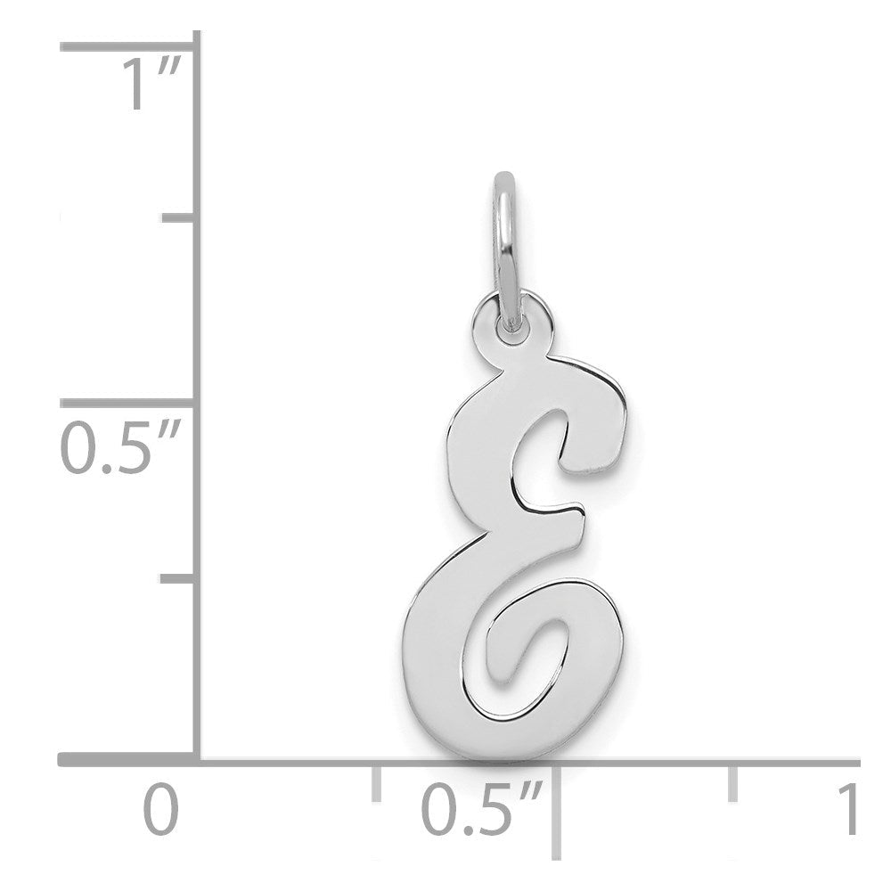 14K Weißgold 14K Weißgold Mittel Schreibschrift Buchstabe E Initiale Charm