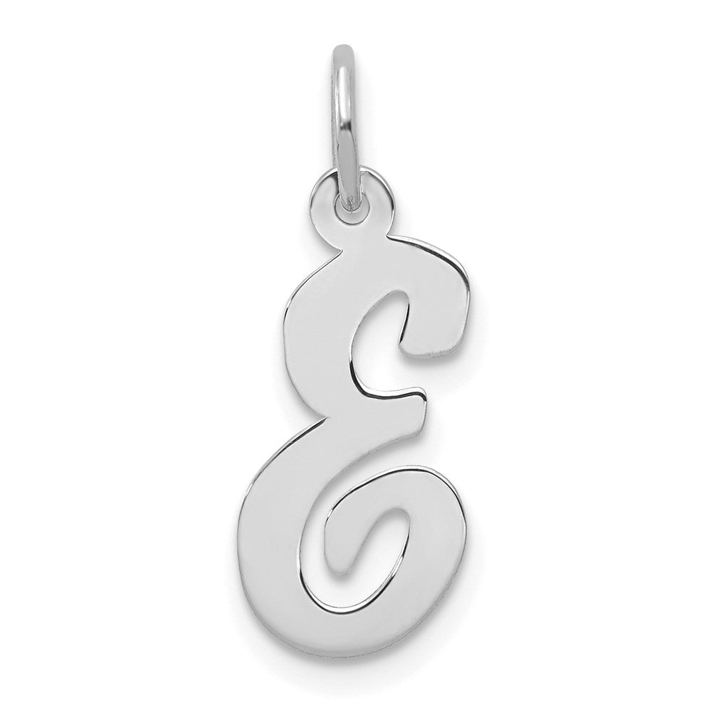 14K Weißgold 14K Weißgold Mittel Schreibschrift Buchstabe E Initiale Charm