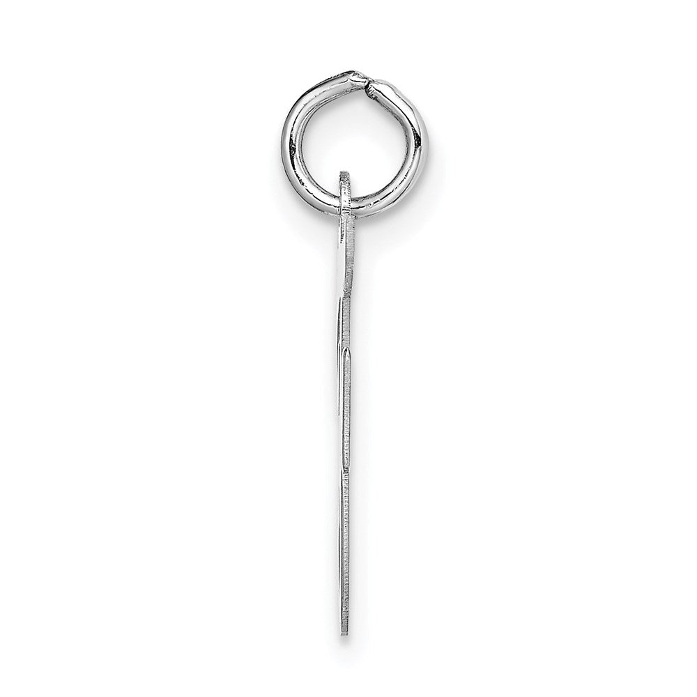 14K Weißgold 14K Weißgold Mittel Schreibschrift Buchstabe F Initiale Charm