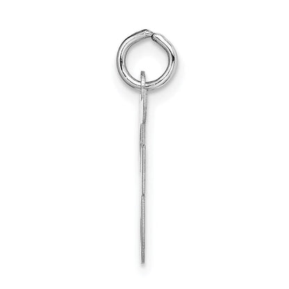 14K Weißgold 14K Weißgold Mittel Schreibschrift Buchstabe F Initiale Charm