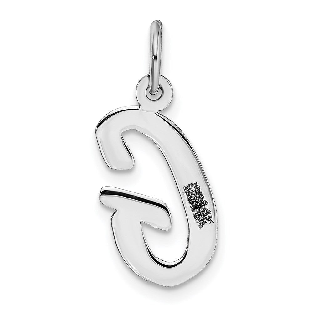 14K Weißgold 14K Weißgold Mittel Schreibschrift Buchstabe G Initiale Charm